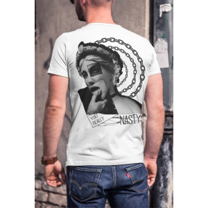 Бяла Мъжка Тениска "Are You Nasty"