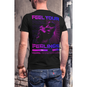 Черна Мъжка Тениска "Feel Your Feelings"