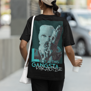 Черна Дамска Тениска "Oversize Gangsta paradise"