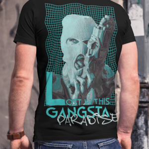 Черна Мъжка Тениска "Gangsta Paradise"