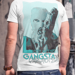 Бяла Мъжка Тениска "Gangsta Paradise"