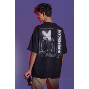 Черна Мъжка Тениска "Oversize Independent"