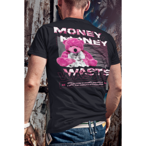 Мъжка Черна Тениска "Money Waste"