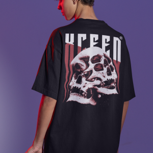 Черна Мъжка Тениска "Oversize Scull"