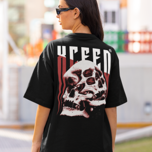 Черна Дамска Тениска "Oversize Scull"