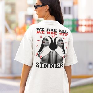 Дамска Бяла Тениска "Oversize Xceed Sinners"