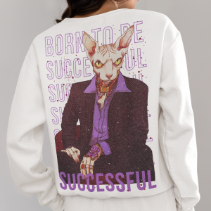 Дамска Бяла Блуза "Successful cat"