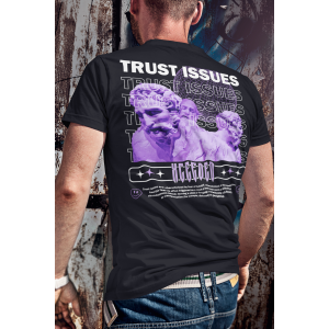 Мъжка Черна Тениска "Trust Issues"