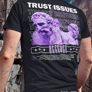 Мъжка Черна Тениска "Trust Issues"