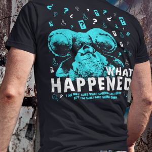 Черна Мъжка Тениска "What Happened"