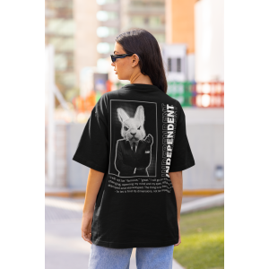 Черна Дамска Тениска "Oversize Independent"
