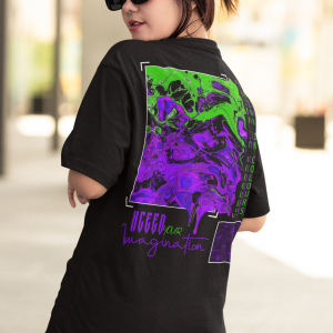 Черна Дамска Тениска "Oversized Xceed Think In Colors"