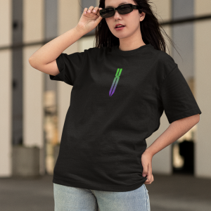 Черна Дамска Тениска "Oversized Xceed Think In Colors"